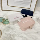 Персонализированные шкатулки для ювелирных изделий с логотипом, подарок подружки невесты на заказ, портативная дорожная шкатулка для ювелирных изделий, товары для вечеринки, органайзер для ювелирных изделий