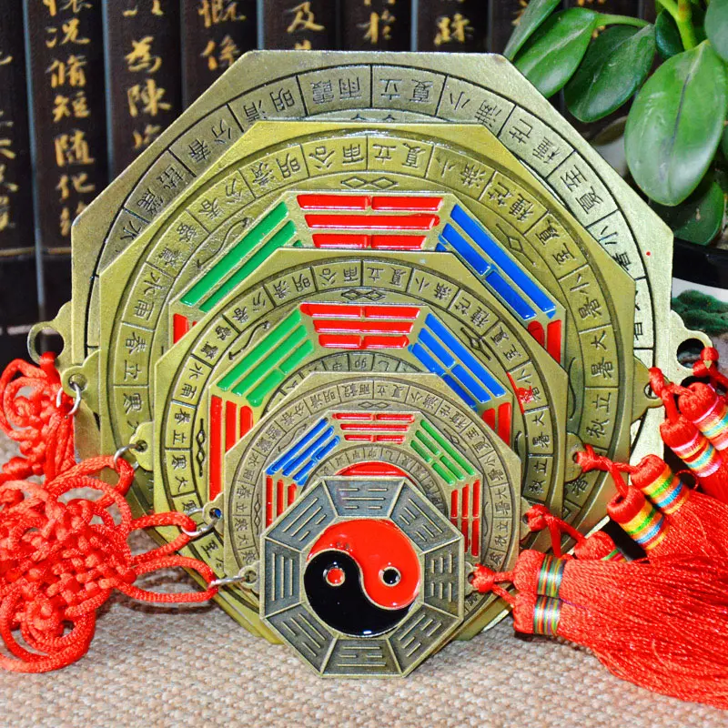 Счастливая китайского зодиака узел Feng Shui тайцзи Багуа фэншуй зеркало даосский талисман энергии декоративное украшение предмет интерьера 24 дроссель