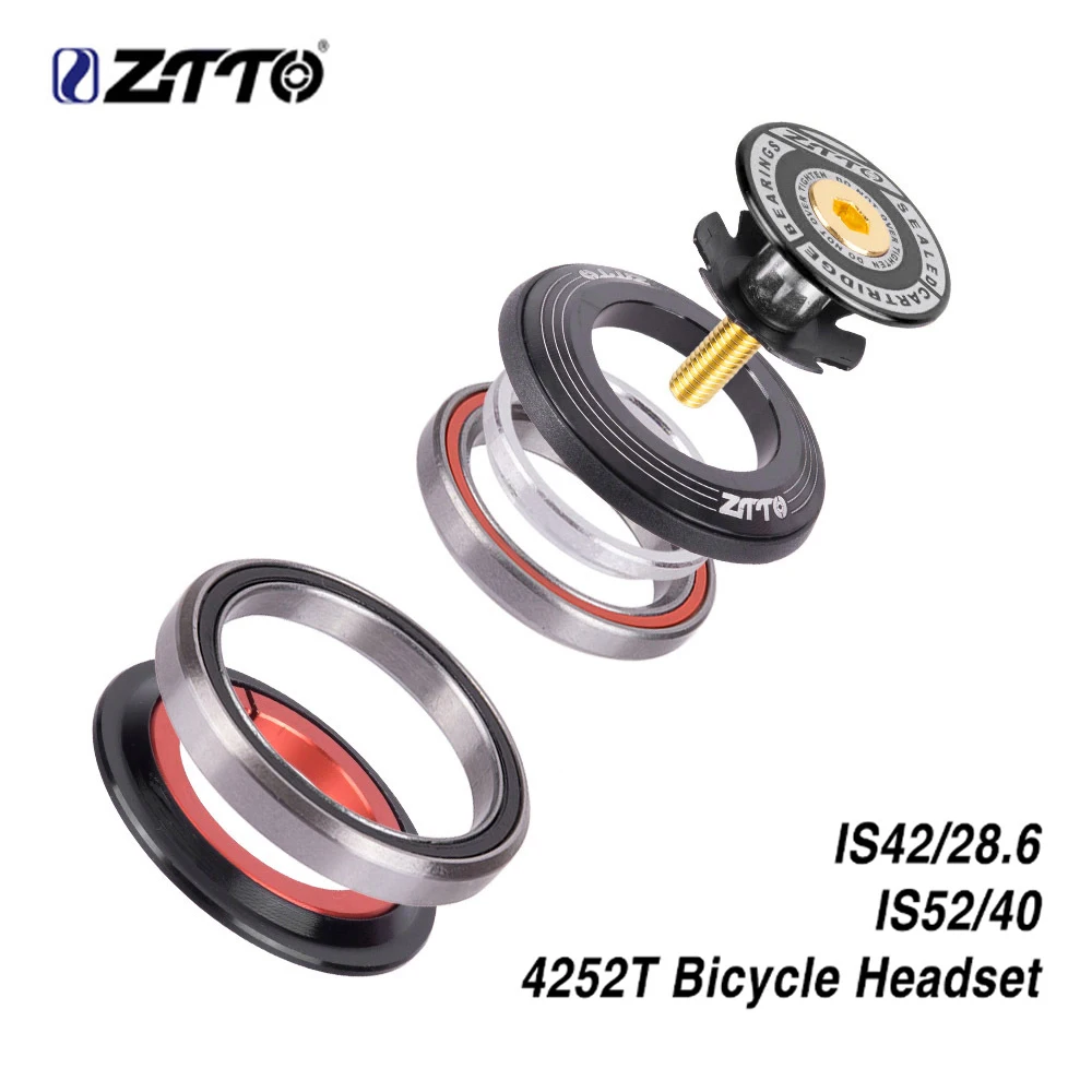 ZTTO велосипедная рулевая колонка 42 мм УФ фильтр 52 с ЧПУ 1 1/8 " 1/2" MTB подшипник