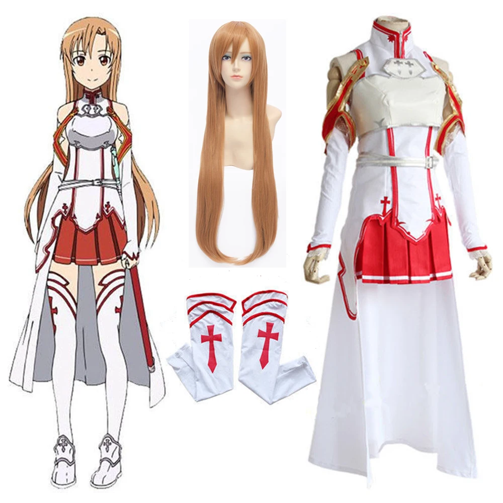 Костюм для косплея Asuna Yuuki из мастера меча костюм униформа на Хэллоуин боевой Сан