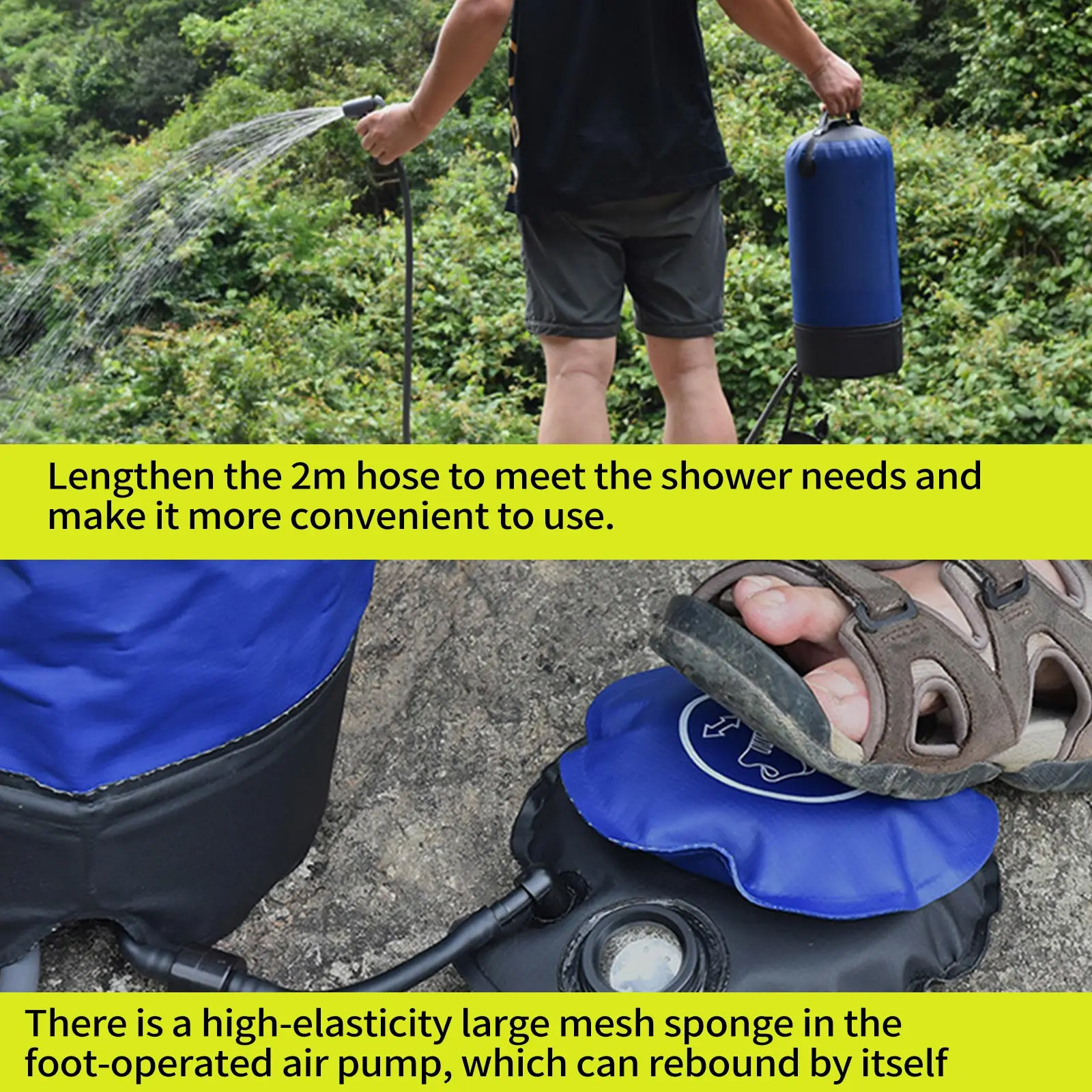 

Camping Shower Bag 11L Waterproof PVC Camp Shower Portable Shower Bag For Camping Boating Kayaking Rafting Fishing Beach