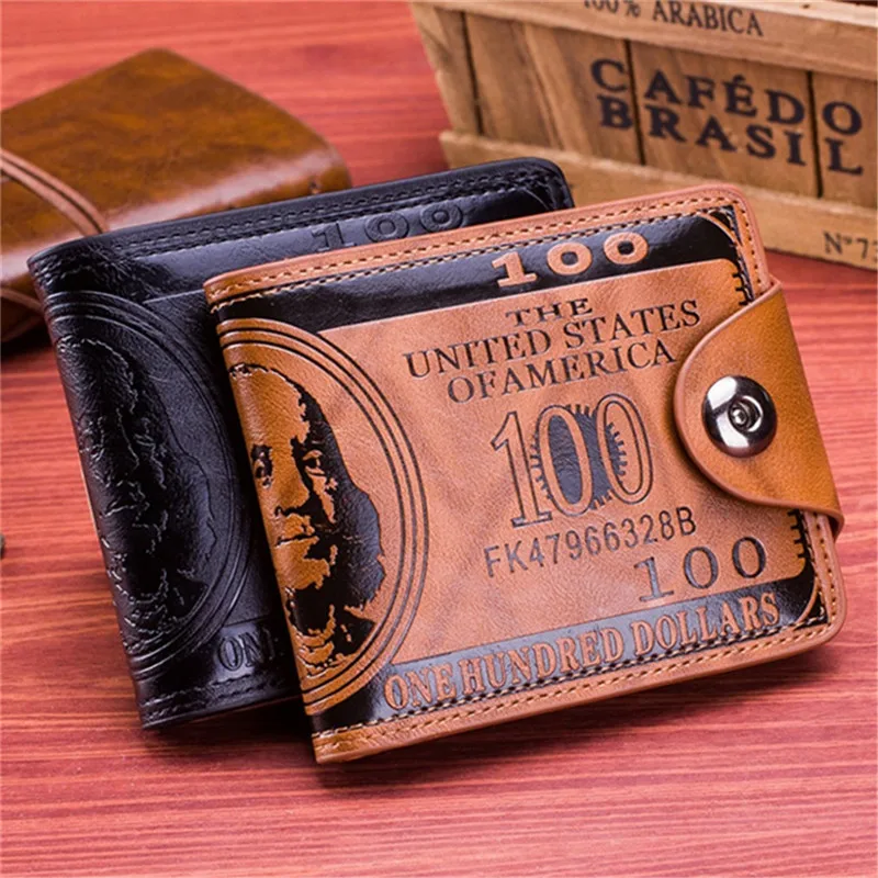 

High Quality Brand Leather Men Wallet 2021 Fashion Dollar Price Wallet Casual Clutch Money Purse Bag Credit Card Holder