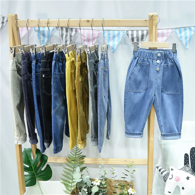 

Children's Clothing Girls' Cute Casual Jeans Spring New Baby Children's Harem denim Pants kids
