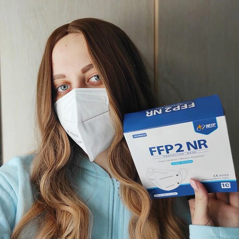 

2-100PCS 5 Layers FFP2 MASK Adult White Fabric Mascarillas Protective Mouth Face Mask Filter Respirator ce FFP2 MASK Reusable
