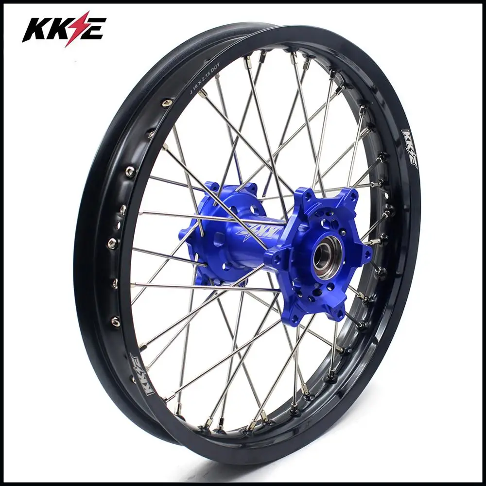 Колесные диски KKE 21 & 18 Enduro для HK TE TC FE FC 125 250 350 450 2014 2021 синяя втулка|motorcycle wheel|wheel for