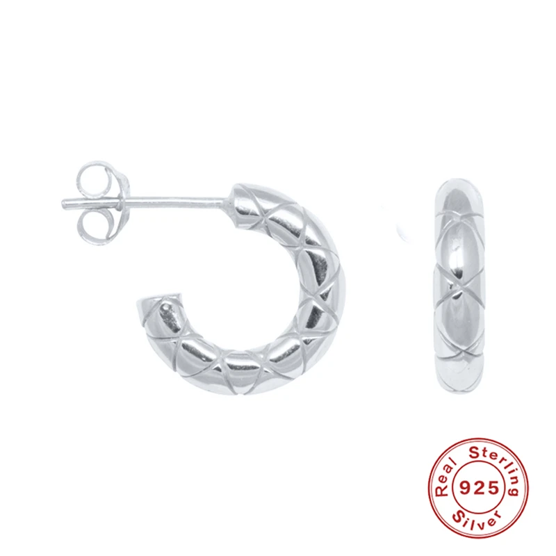 

Aide Fashion Serpentine C Type Stud Earrings for Women's Punk Style Animal Earrings 100% 925 Sterling Silver Earrings Pendientes