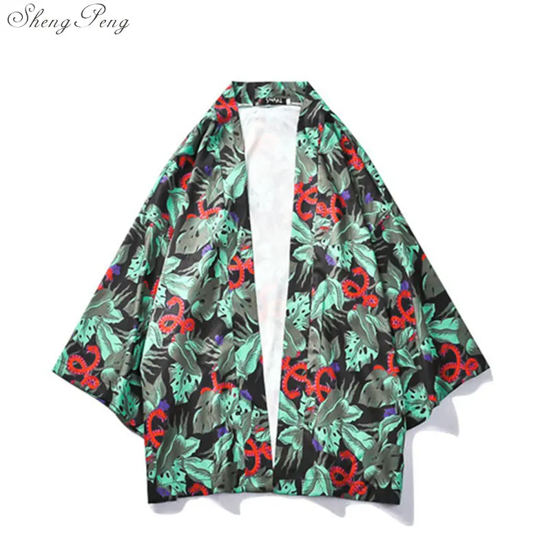 Кимоно Кардиган в японском стиле для мужчин самурайский Haori одежда кран вышивка