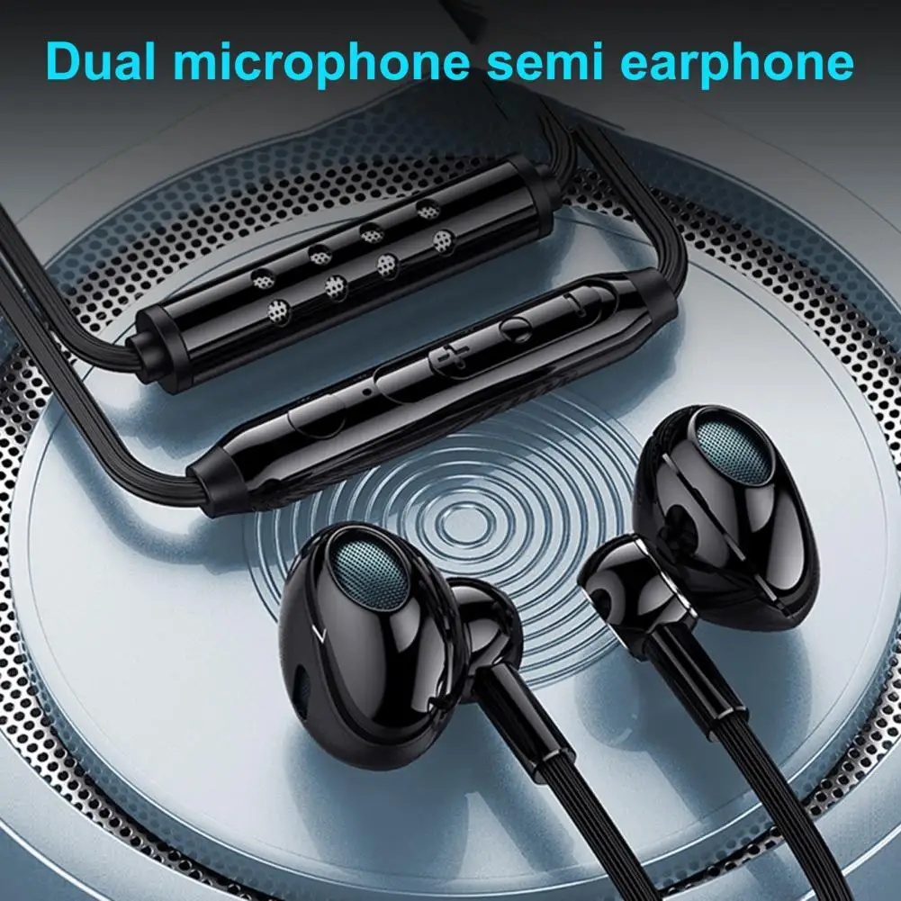 

Wired Earphone Sensitive Surround Sound Dual Microphones 3.5mm Type-C Stereo In-ear Earbud for Recording Songs