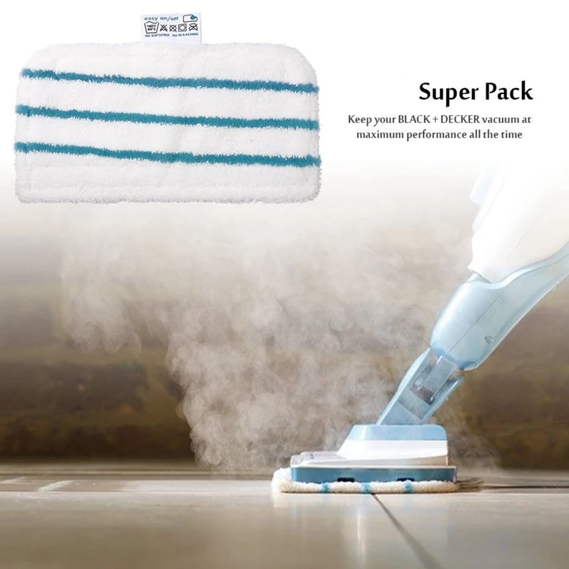 

3 Pack Washable Pads Replacement for Black Steam Mop Compatible 1600 Series, HSMC1300FX HSMC1321 HSMC1361SGP