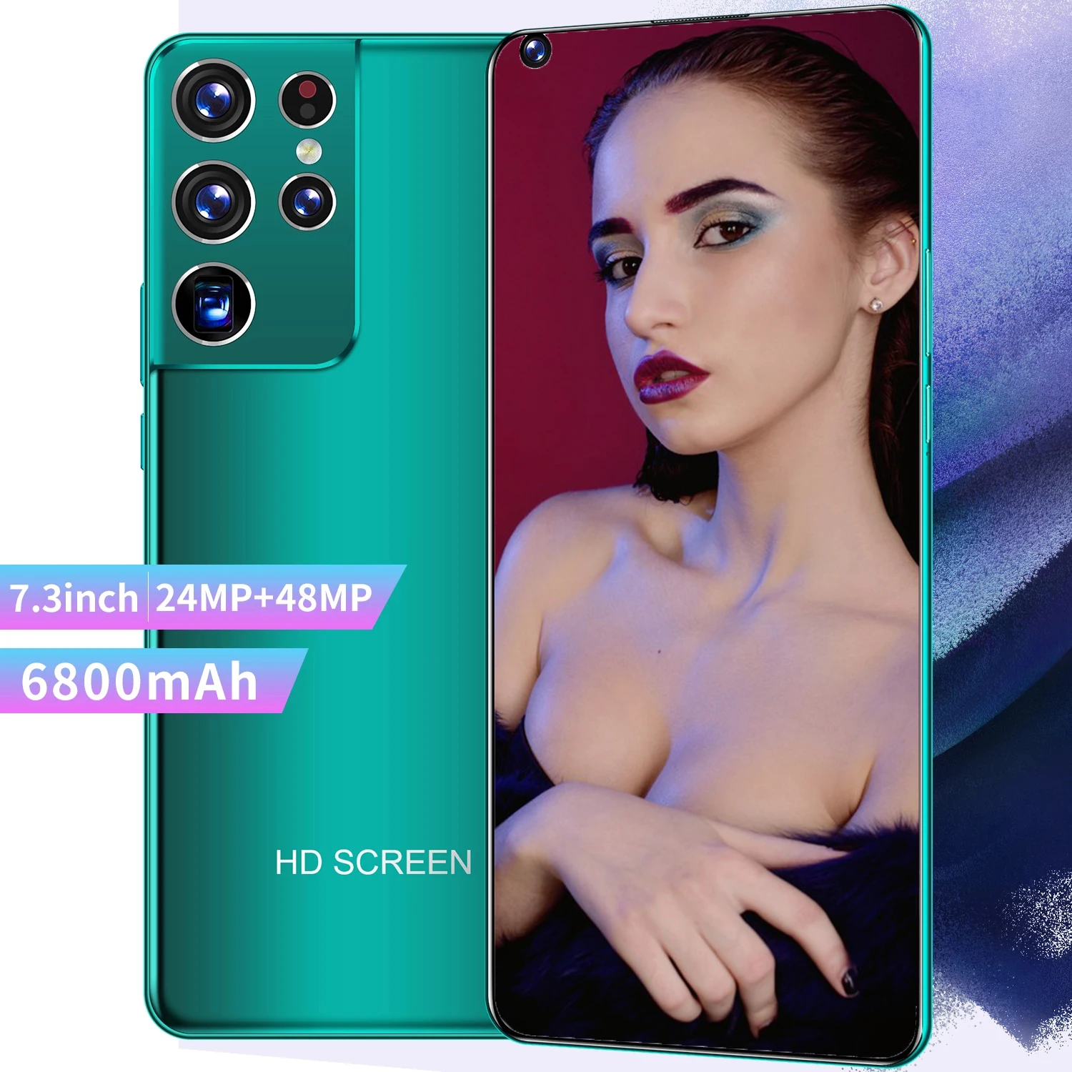 

S21 Ultra 12GB 512GB 7.3 Inch Andriod 10 24MP 48MP Global Version Smartphone Snapdragon 888 Face ID Finger Print 5G Cellphone