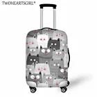 Цветной дорожный Чехол twoheart sgirl с принтом кошки, плотный защитный чехол для чемодана, дорожные аксессуары, эластичный чехол