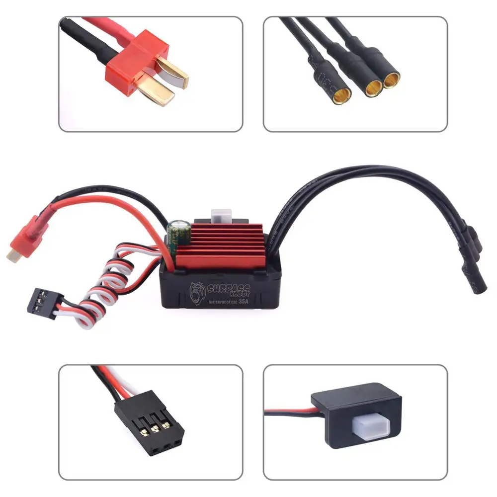 

2838 3200KV 3600KV 3700KV 4400KV 4700KV 5100KV 5700KV Brushless Motor w/ 35A ESC for Traxxas HSP Tamiya Axial 1/16 1/12 RC Buggy