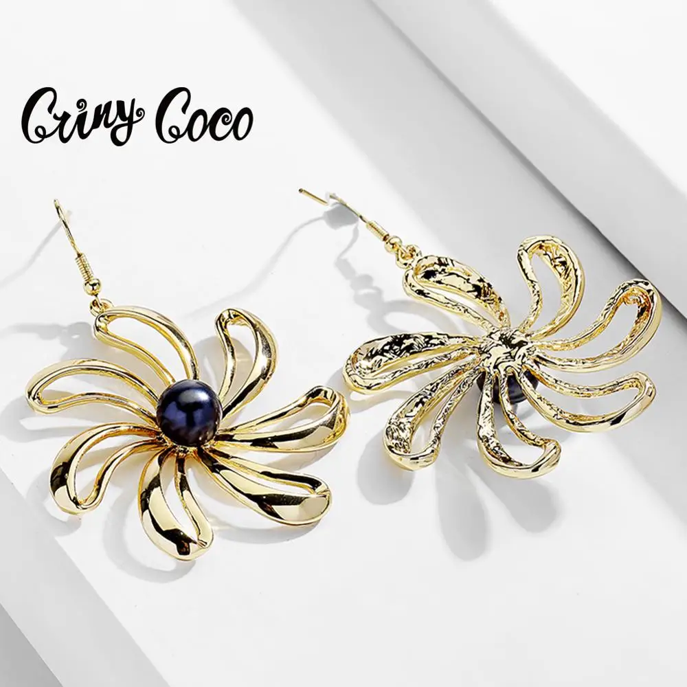 Cring Coco модные висячие серьги с солнечным цветком трендовые золотистые Свадебные