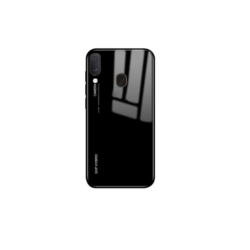 only black 3D цветной чехол из закаленного стекла для samsung A20e защитный чехол для samsung Galaxy A20e A20 e A202 A 20 A205 мягкие чехлы из ТПУ - Цвет: only black