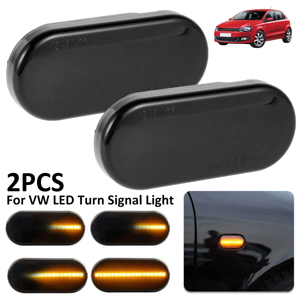 

Автомобильный светодиодный динамический поворотный сигнал, боковой габаритный фонарь с текущей водой, светосветильник индикатор 14805294 для ...