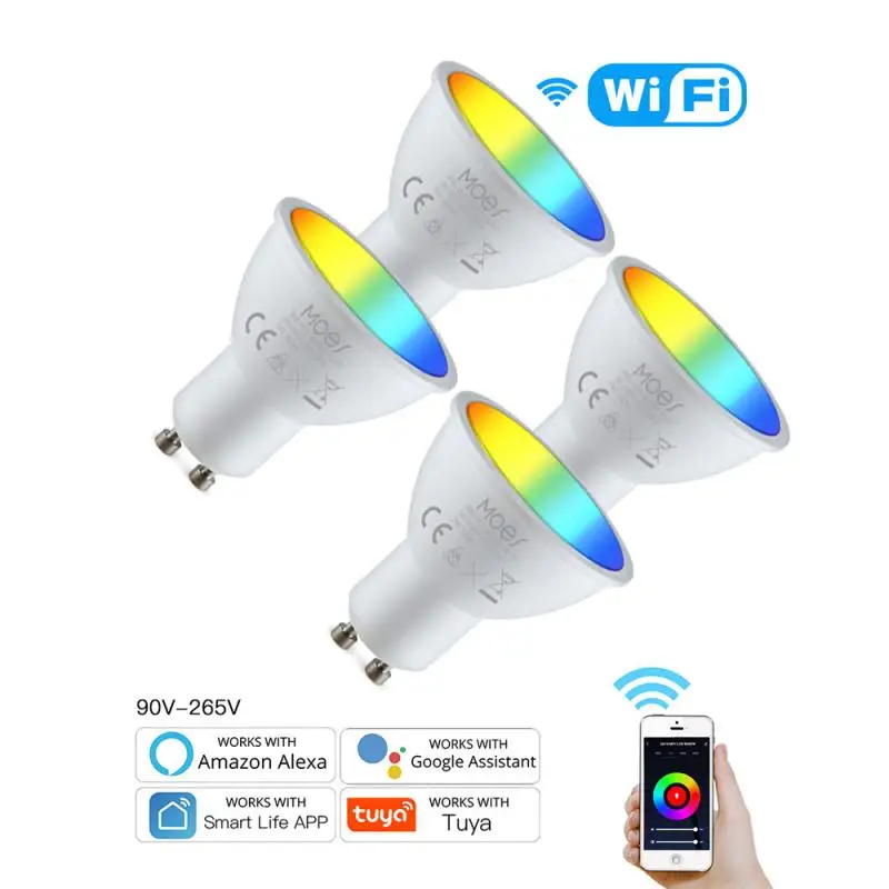 

Умсветильник лампа GU10 с поддержкой Wi-Fi и дистанционным управлением, 5 Вт