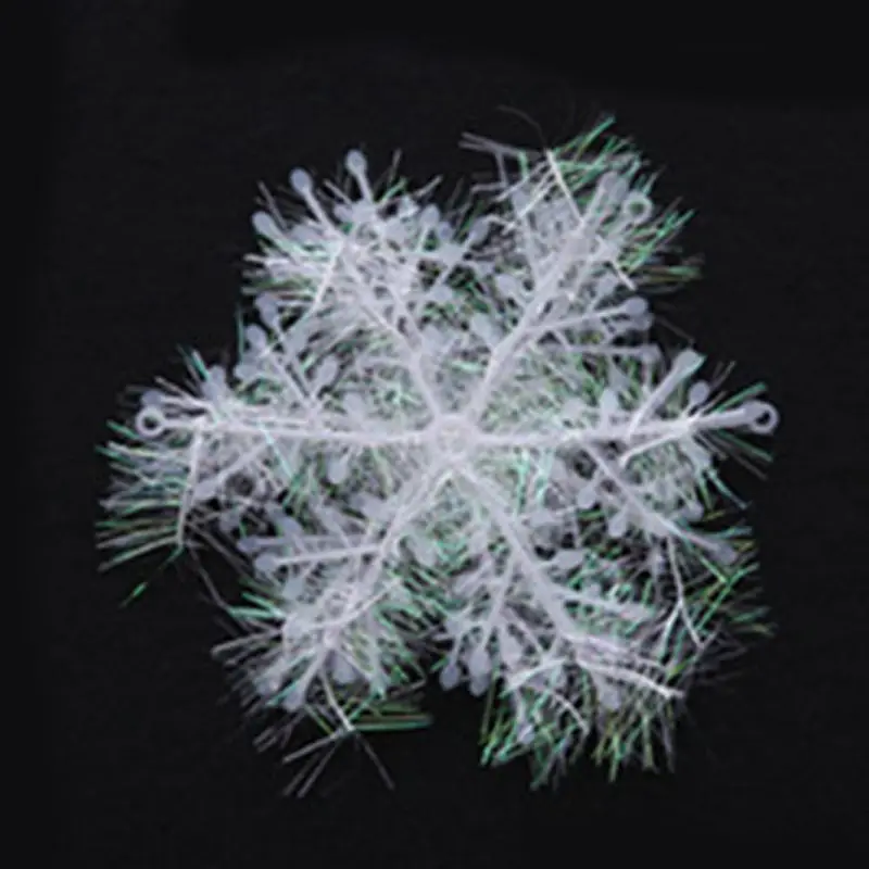 11cm x 6pcs Christmas Display Window Artificial Snow Decoration Snowflake String Xmas Party Romantic Wedding Double Side Sticker SnowflakeCM - Цвет: 11cm x 6pcs
