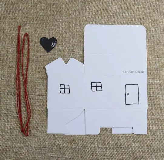 20 шт крафт бумажный пакет для печенья упаковочная коробка торта с веревкой и