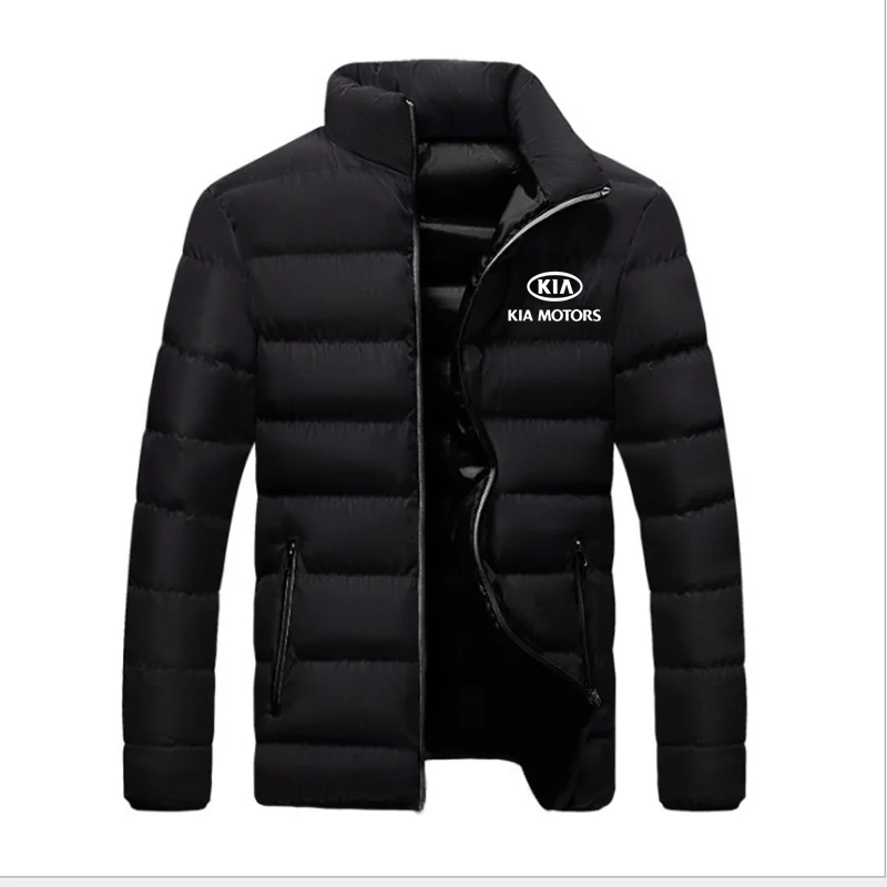 

2021 Kia Motors Car Logo Men Warm jacket Custom Cotton Solid Color Printed Zipper Coats College Unisex Padded Sports Hoodie