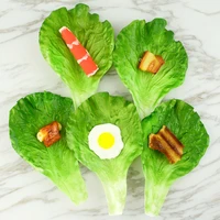 10pcslot simulation green lettuce leaves soft pu material fake vegetable model home decor props kids pretend play kitchen toys