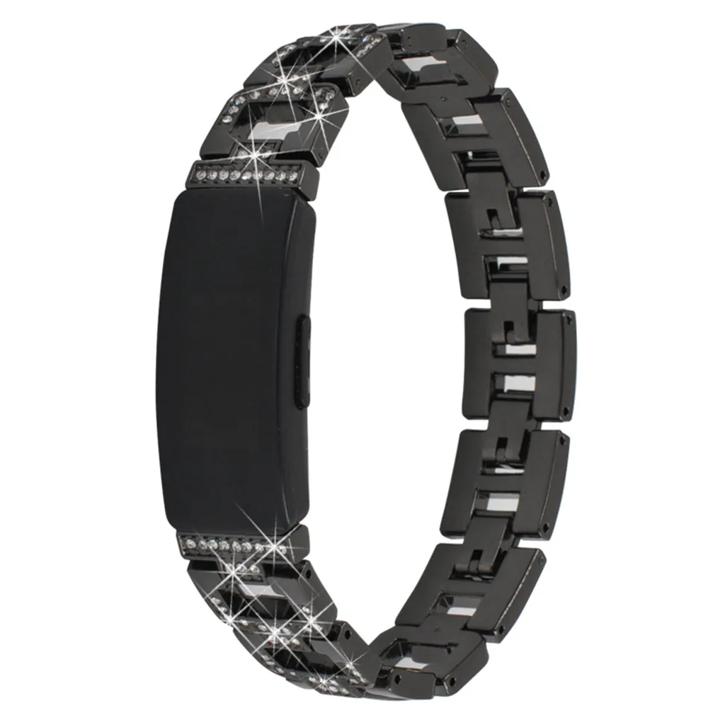 

Wristband Watchband Watch Trap Suitable Replacing Alloy Diamond Crystal Strap For Fitbit Inspire/HR Watch Strap Bracelet Aug13