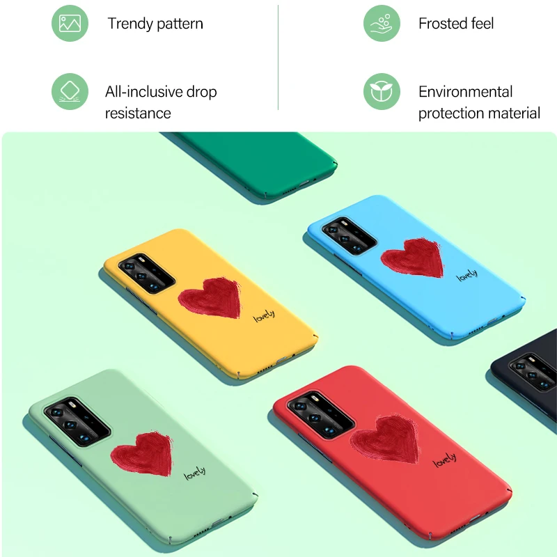 

Ultra-thin Colorful Matte Hard PC Phone Case For Huawei P40 P30 P20 lite Mate 30 20 10 Pro Luxury Cute Shockproof Frosted Cover