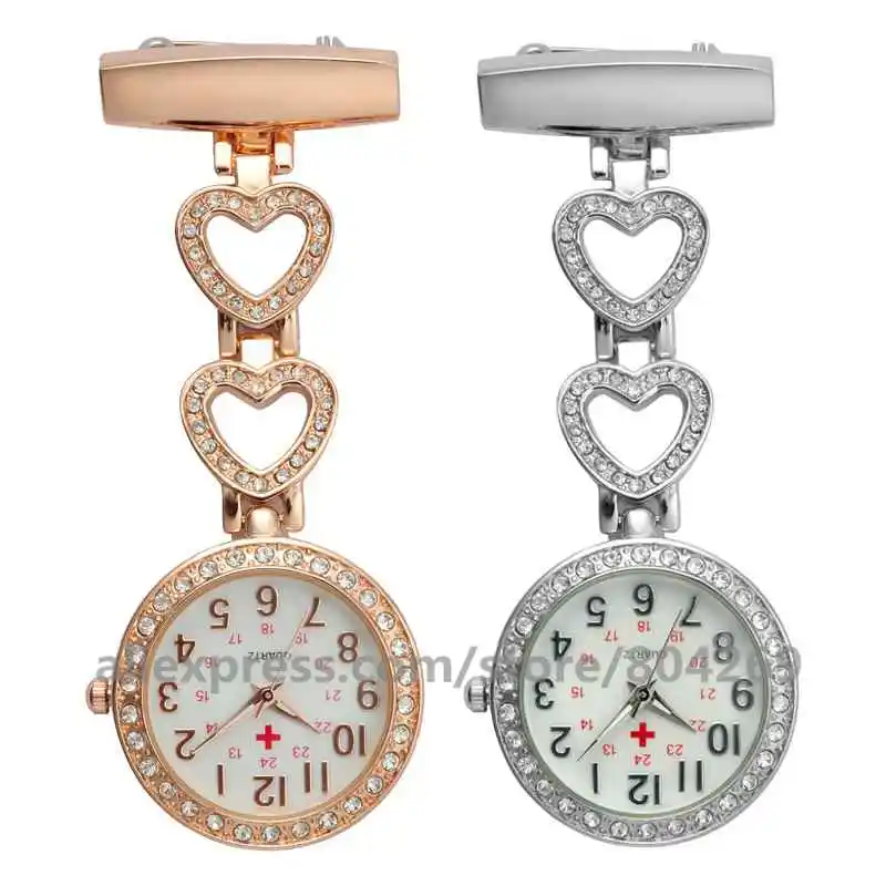 Wholesale Fashion Pocket Watch Doctor Alloy Heart Watches Nurse Fashion Medical With Clip Pocket Watches hsb110501
