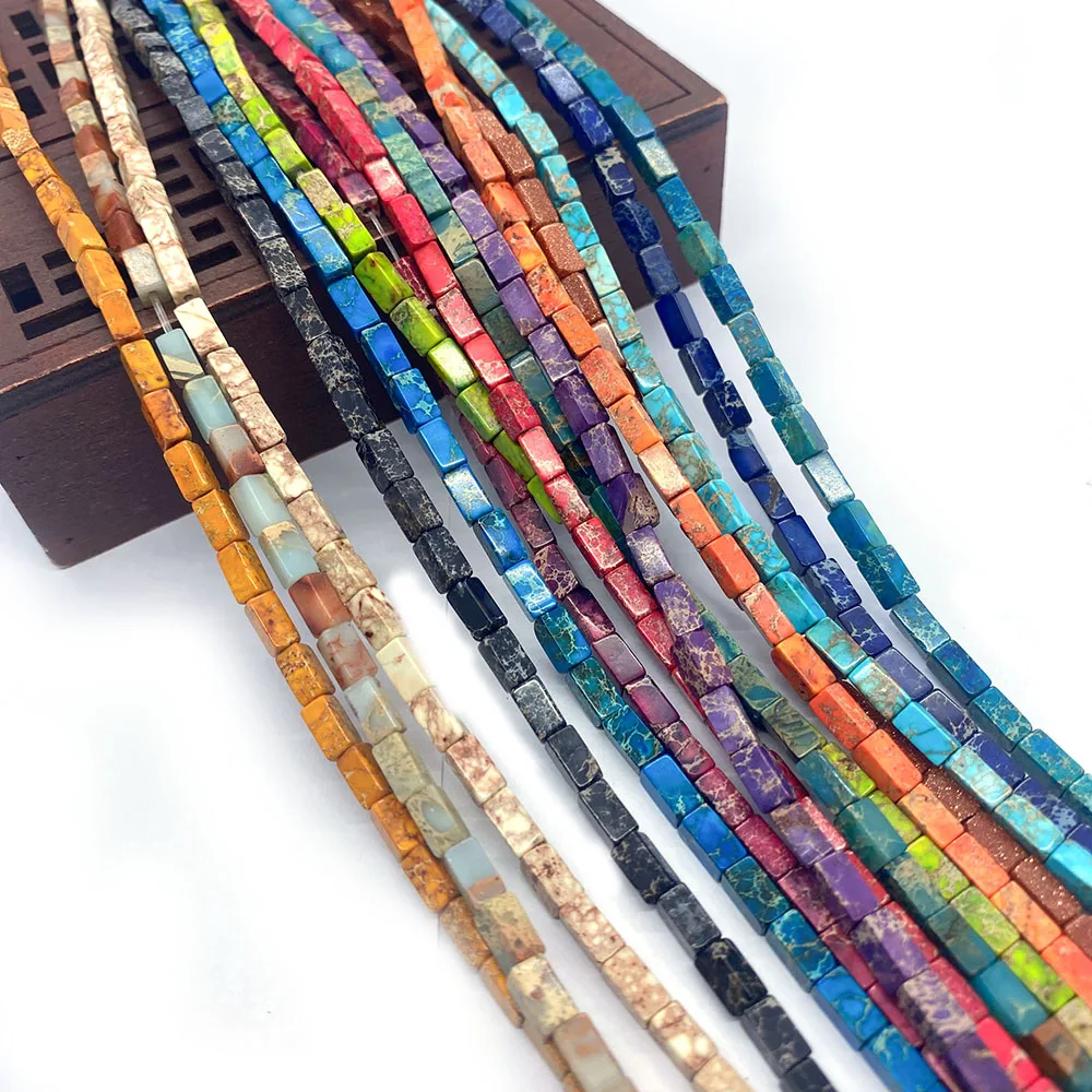 

65pcs Natural Stone Beads Emperor Stone Rectangle Woman Necklace Earrings Bracelet Accessories Beads for Jewelry Making Charm