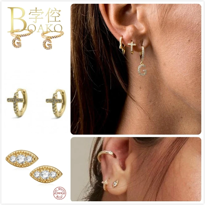 Женские серьги кольца с цирконом Z5 серебряные буквенным принтом маленькие