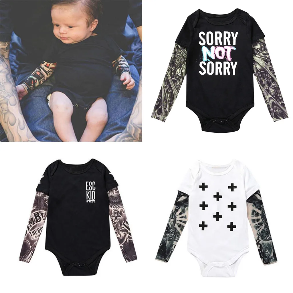 Комбинезон с длинным рукавом для новорожденных девочек и мальчиков модный