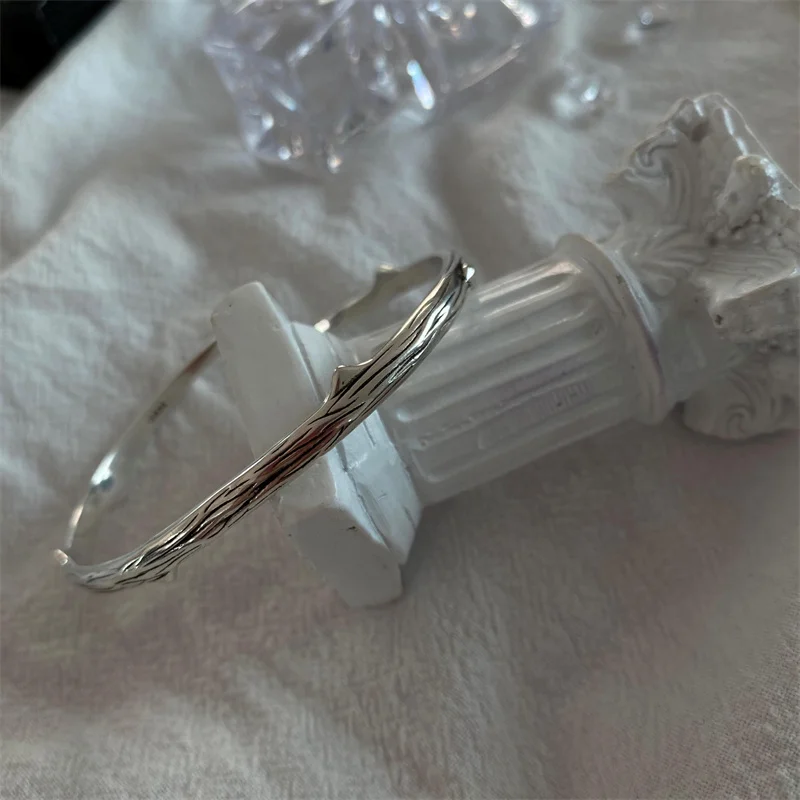 QMCOCO 925 Silver 2021 New Style Bangles Vintage Punk Opening Adjustable Geometry Trend Simple INS Man Woman Hand accessories | Украшения и