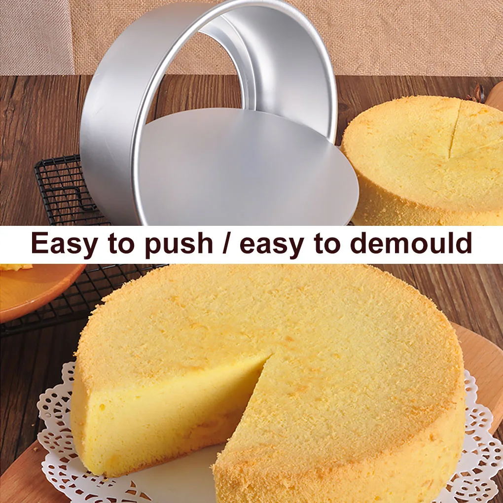 

2 Pieces Cheese Cake Mold Aluminium Alloy Non-stick Pan Mousse Baking Mould with Removable Bottom, 5 Inches