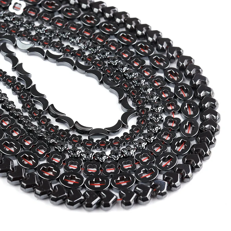 

Peach Heart Plum Multi-style Black Gallstone Loose Beads for DIY Handmade Necklace Semi-finished Beads Hematite Beads