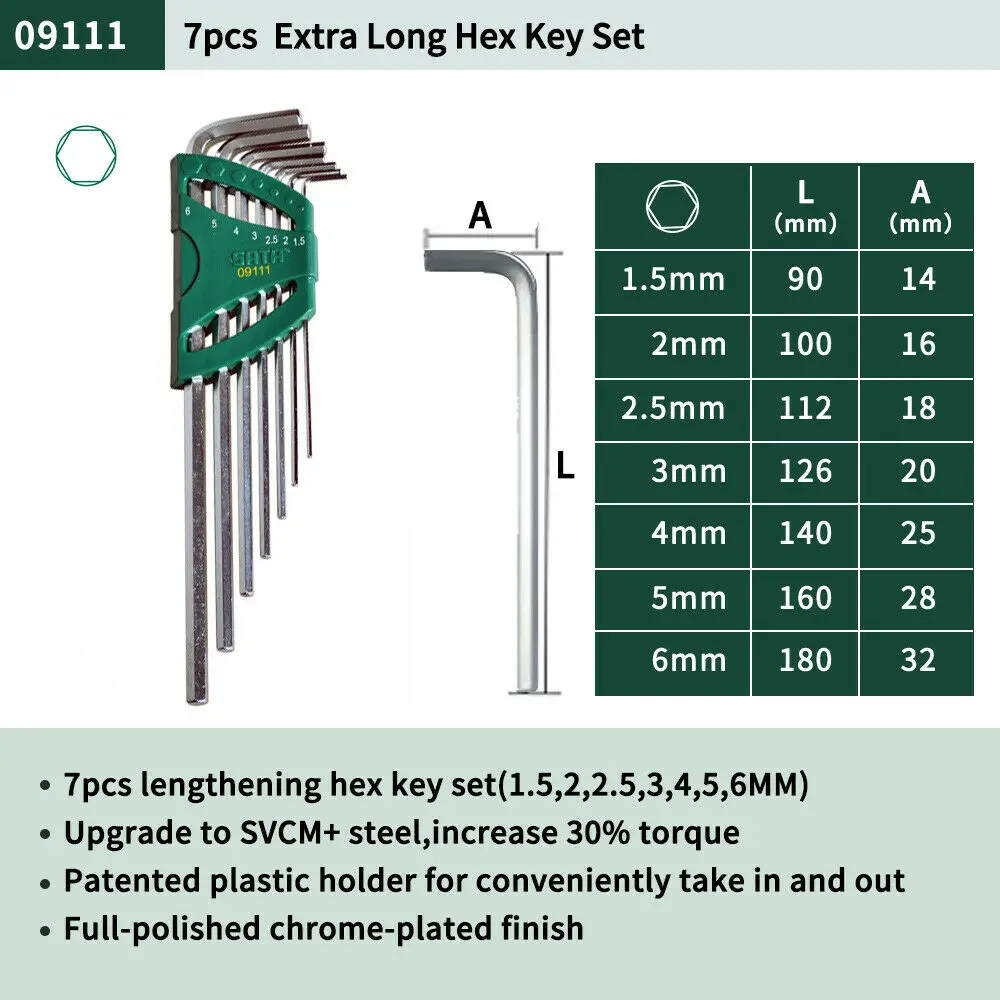 Набор шестигранных гаечных ключей SATA 7 шт. многофункциональные Шаровые Головки
