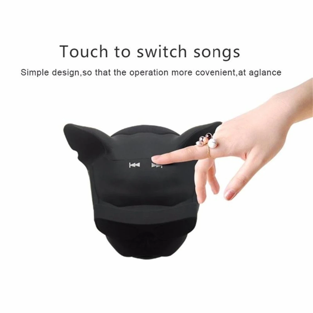 6 цветов Мини Милая Собачья голова цветные bluetooth-колонки свет стерео Музыка Аудио плеер супер бас динамик с fm-приемником