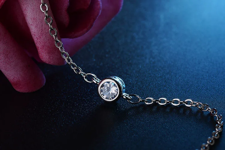 Женский браслет из серебра 100% пробы с круглым фианитом | Украшения и аксессуары