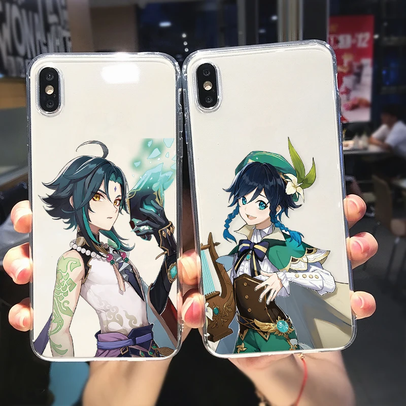 Genshin Impact Anime Funda для Xiaomi Redmi Mi Note 8 8T 9 S SE 9C 9A 10 10S 10T 11 7 6 5 Lite Pro Max Poco F3 X3 NFC прозрачный