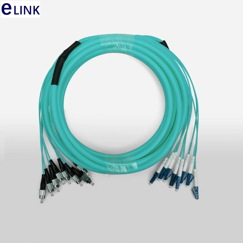 10m 8 cores fiber patchcord OM3 bundled jumper LC SC FC ST branch cable 2.0mm Multimode optical fiber patch lead 8C bundle