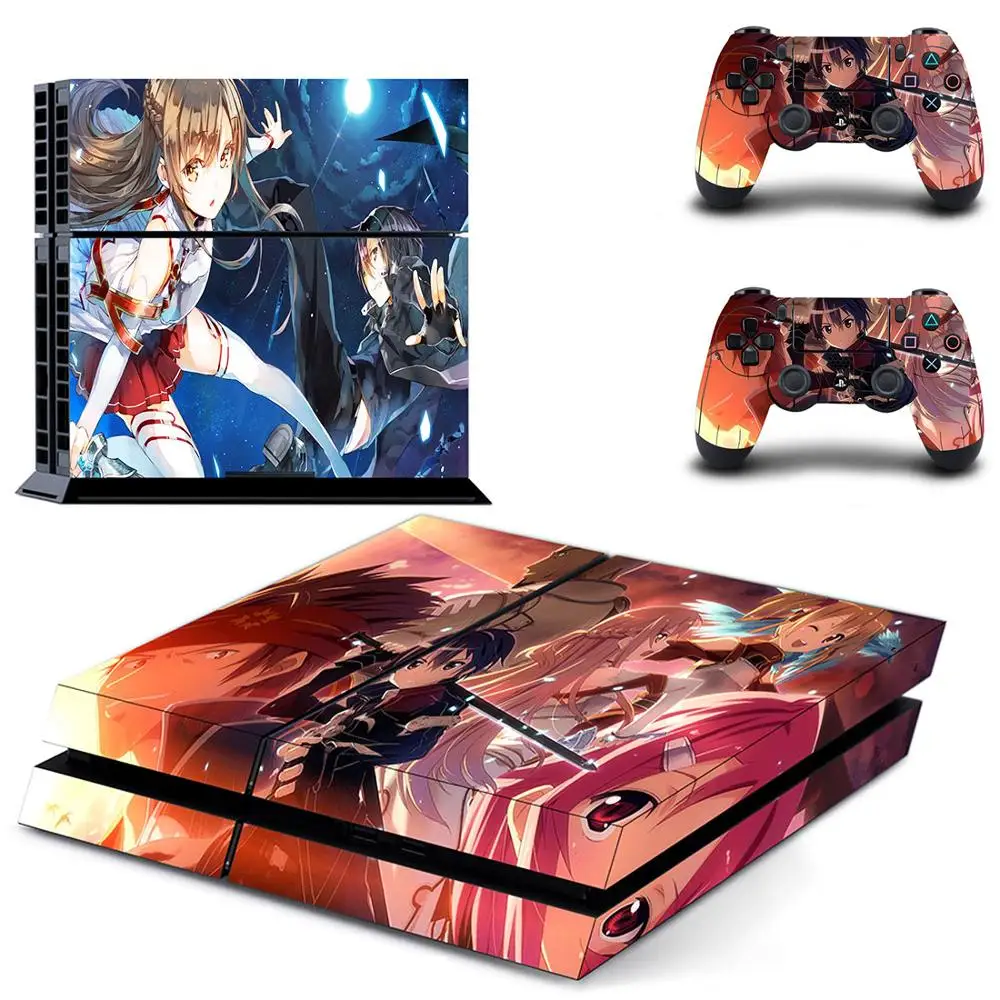 Sword Art Online SAO Full Cover Faceplates PS4 Skin Sticker Decal For PlayStation 4 Console & Controllers Vinyl | Электроника