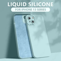 shockproof camera protection cover for iphone 13 pro max 12 mini 11 xr xs x 7 8 plus se2 original flocking liquid silicone case