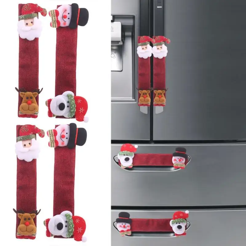 Protective Glove- 2019 Fridge Microwave Door Handle Cover Glove Cute Christmas Decoration for Home 4pcs/set 31*14cm |