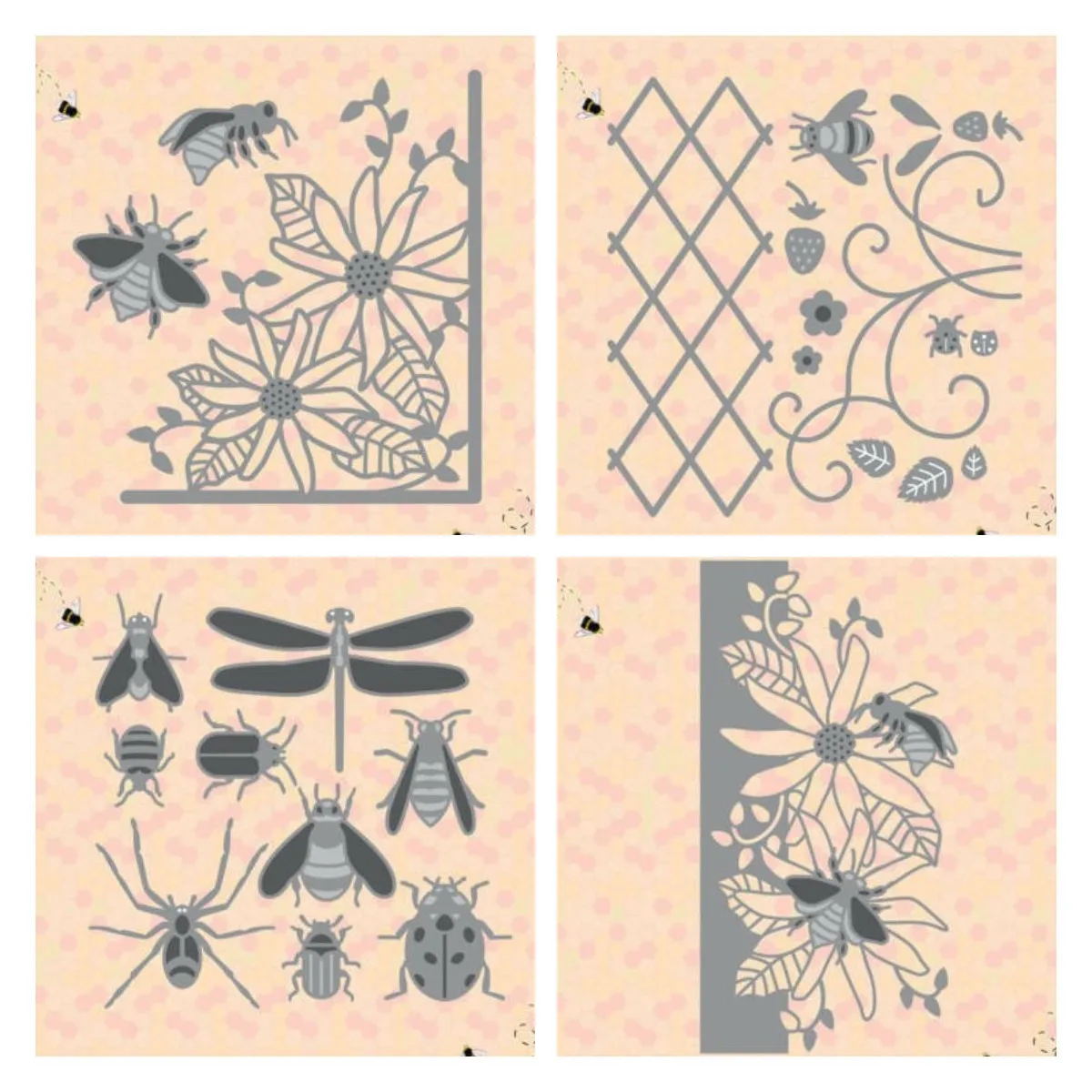 

Bee Dragonfly Bug 2021 New Metal Cutting Dies Flower Cut Die Mold Scrapbook Paper Craft Knife Mould Decor