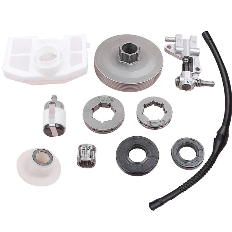 

Clutch Sprocket Rim Drum For Chinese Chainsaw 4500 5200 5800 45Cc Oil Pump Worm Gear Air Fuel Filter Line Replace Part