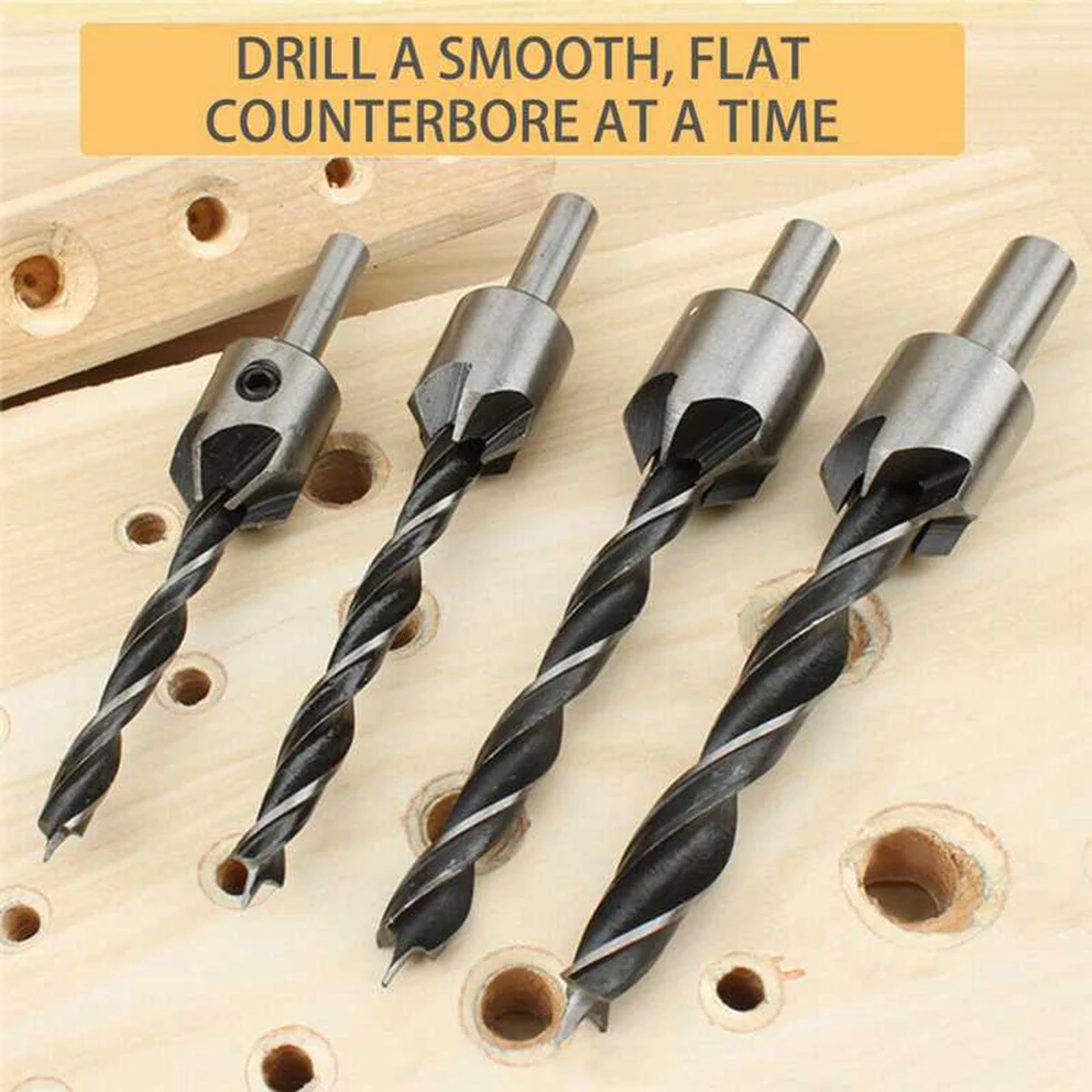 

23pcs Woodworking Chamfer Drilling Tools Wood Plug Cutter Countersink Drill Bits with L Wrench Automatic Power Tools