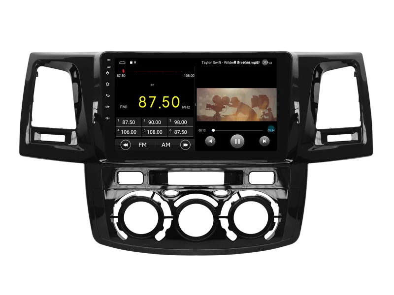 Автомобильный мультимедийный плеер 9 дюймов ips экран монитор gps магнитофон Bluetooth Android 9,0 для Toyota Hilux Fortuner ручной Air Con