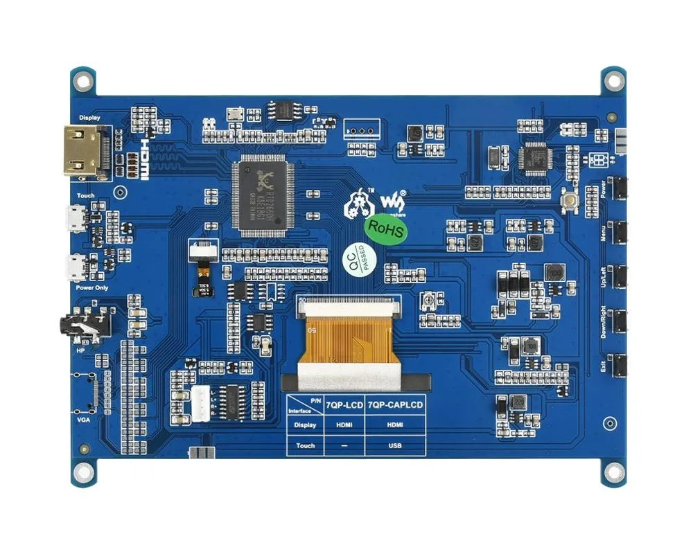 7 дюймов QLED Квантовая точка Дисплей емкостный сенсорный экран 1024*600 G + закаленное