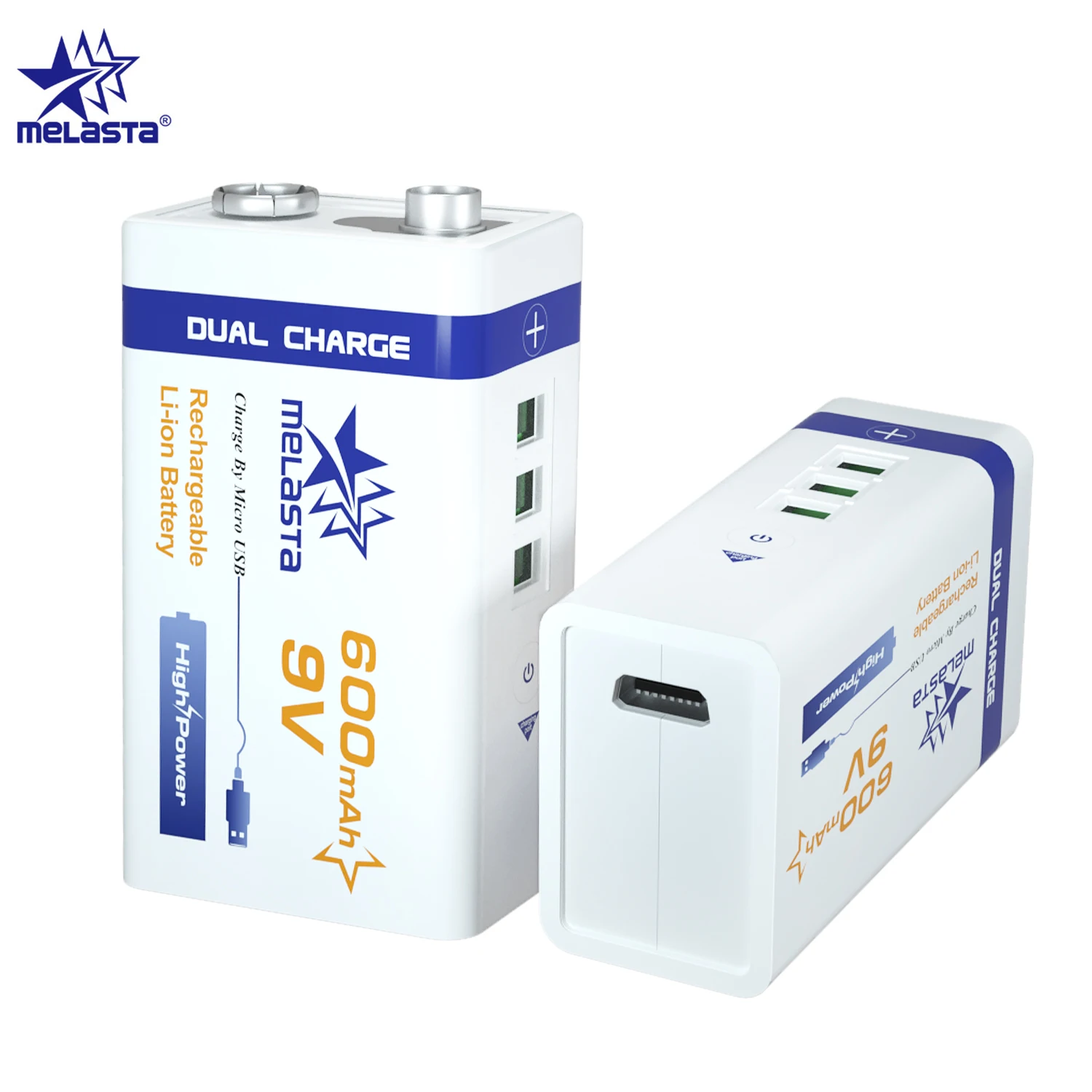 9 в 600 мАч перезаряжаемый микро USB литий ионный аккумулятор 6F22 В для дымовой