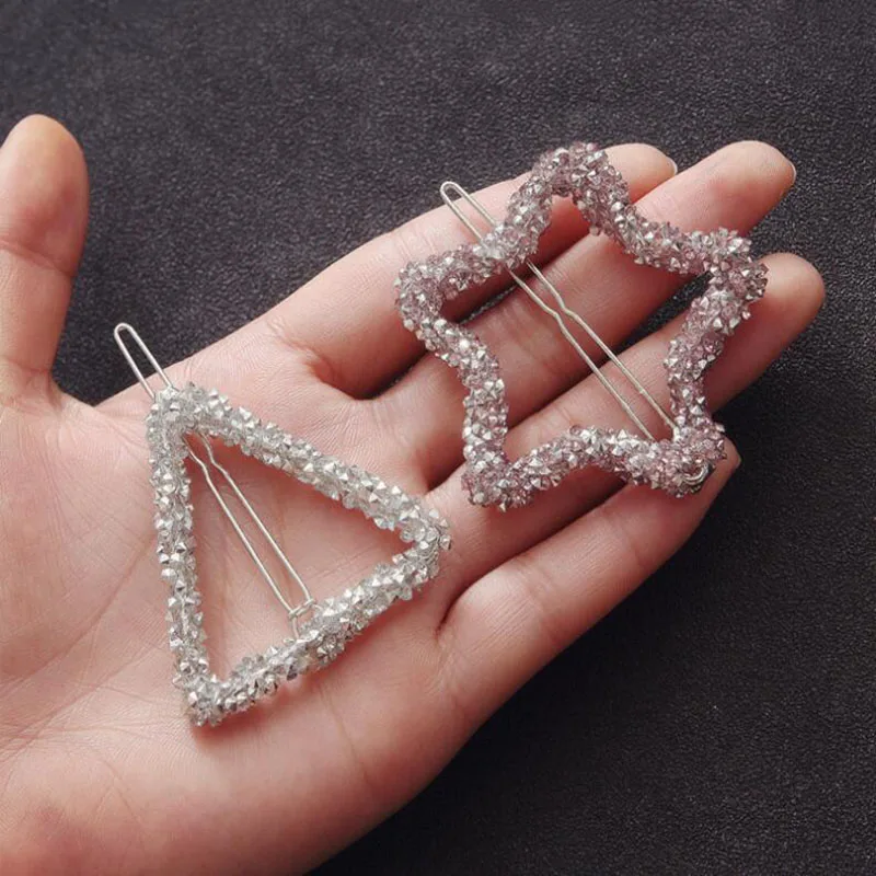 

2020 Fashion Geometric Women Hair Clip Girls Snap Scrunchies Hair Barrette Stick Hairpin Hair Accessories For Women Girls