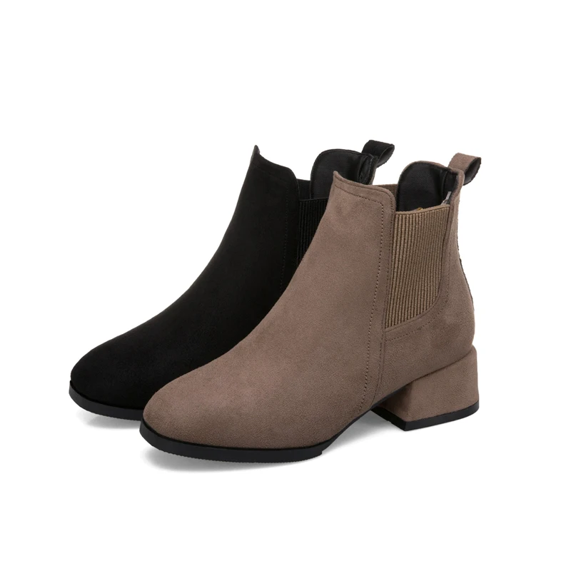 Женские ботильоны сезон осень зима новые модные женские ботинки Цвет черный