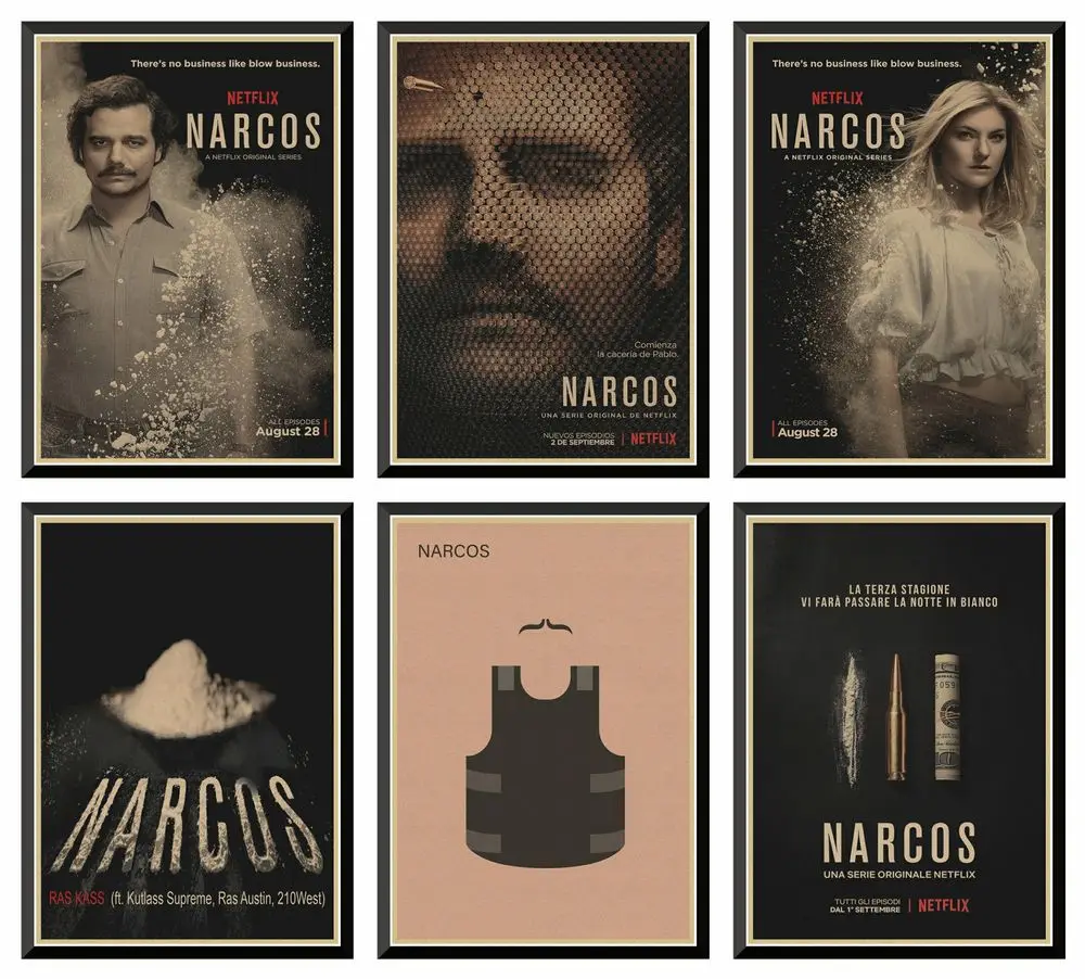 

Crime Columbia Season Narcos TV series Vintage Poster Decorative Wall Art Home Bar Posters Decor 42X30cm